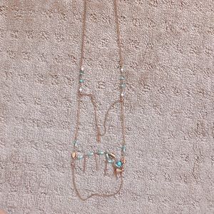 Dangly turquoise and gold necklace!